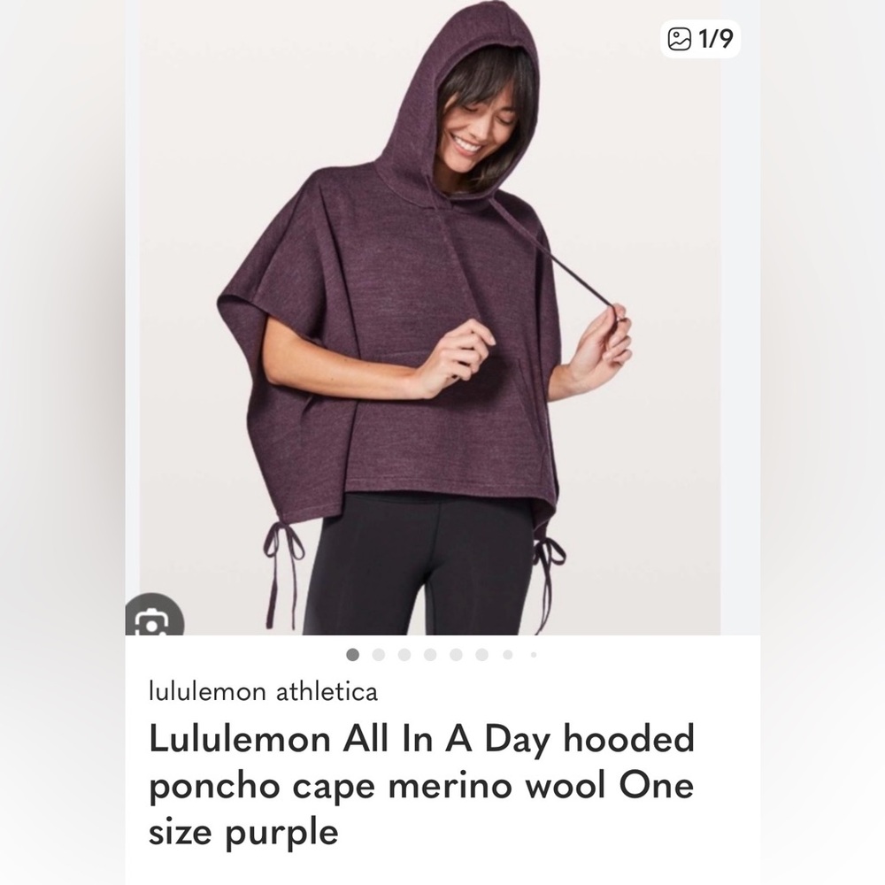 lululemon athletica Heathered Black Cherry Hooded Poncho - Purple